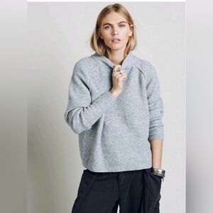 Free People Women's Bubble Crewneck Thick Pullover Sweater Gray Boxy Size M